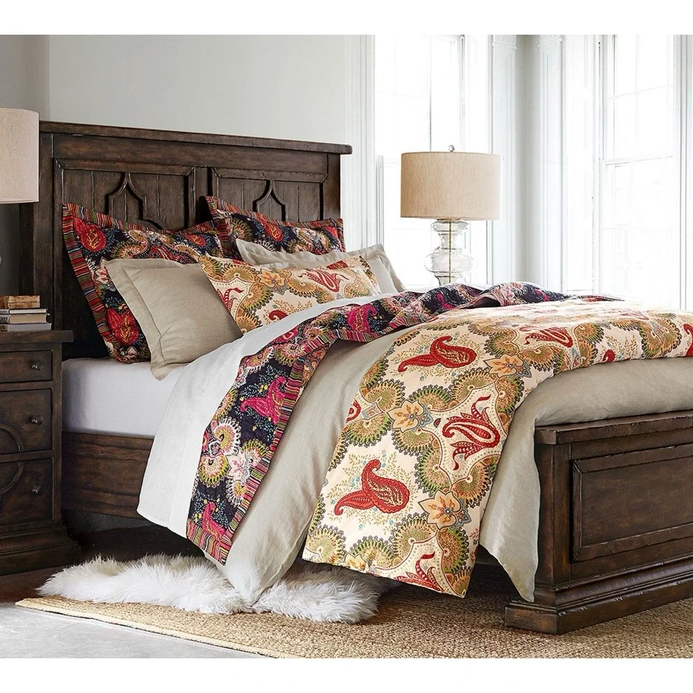 Pottery Barn Linden Paisley Pillowcase Sham Floral‎ 26x26 Whimsical Bohemian